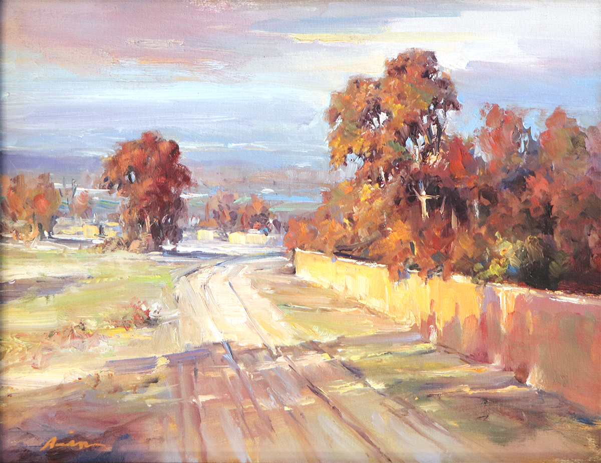 EBRAHIM AMIN - OCTOBER AFTERNOON - OIL ON CANVAS - 14 X 11