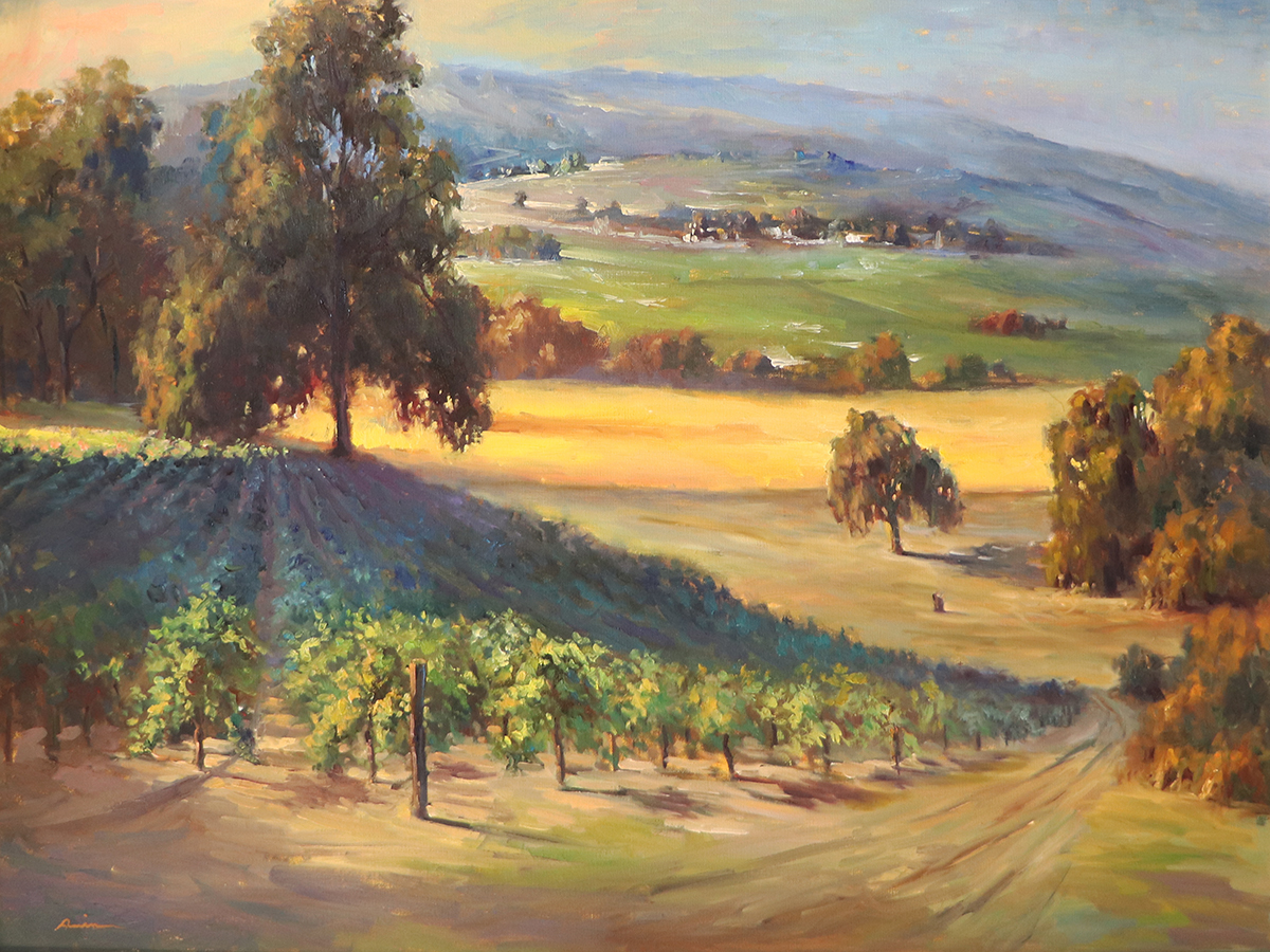 EBRAHIM AMIN - VIEW OF HIDDEN VALLEY - OIL ON CANVAS - 40 X 30