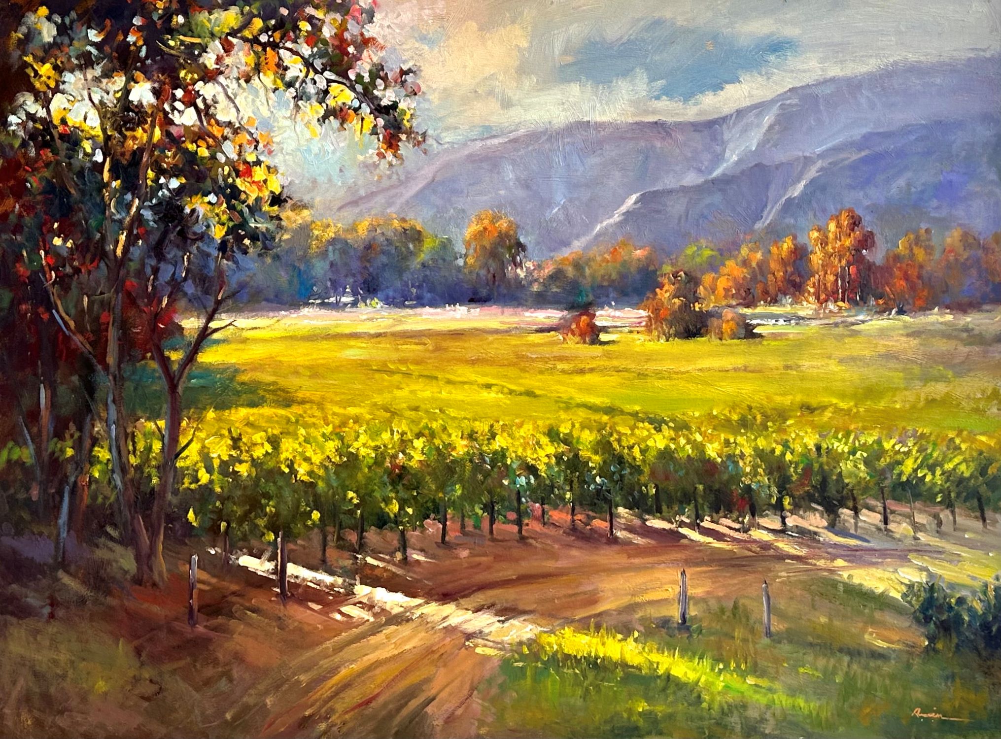 EBRAHIM AMIN - END OF SUMMER NAPA - OIL ON CANVAS - 48 x 36