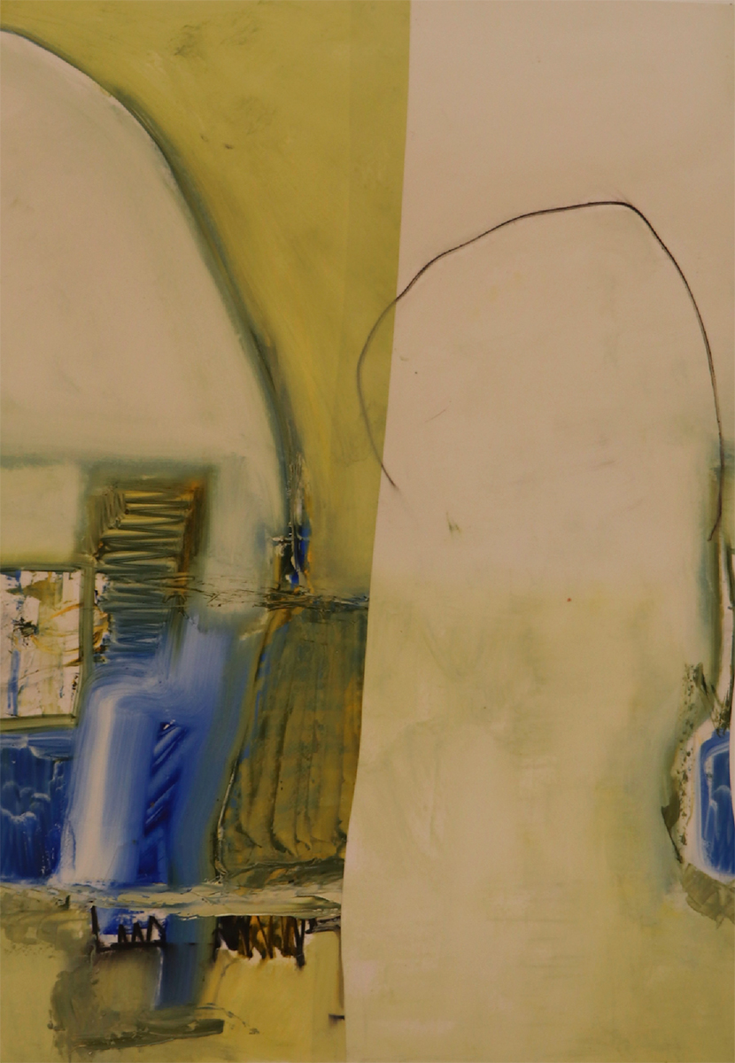 MARY MACKEY - UNTITLED ABSTRACT - MIXED MEDIA ON PAPER - 17.75 X 13