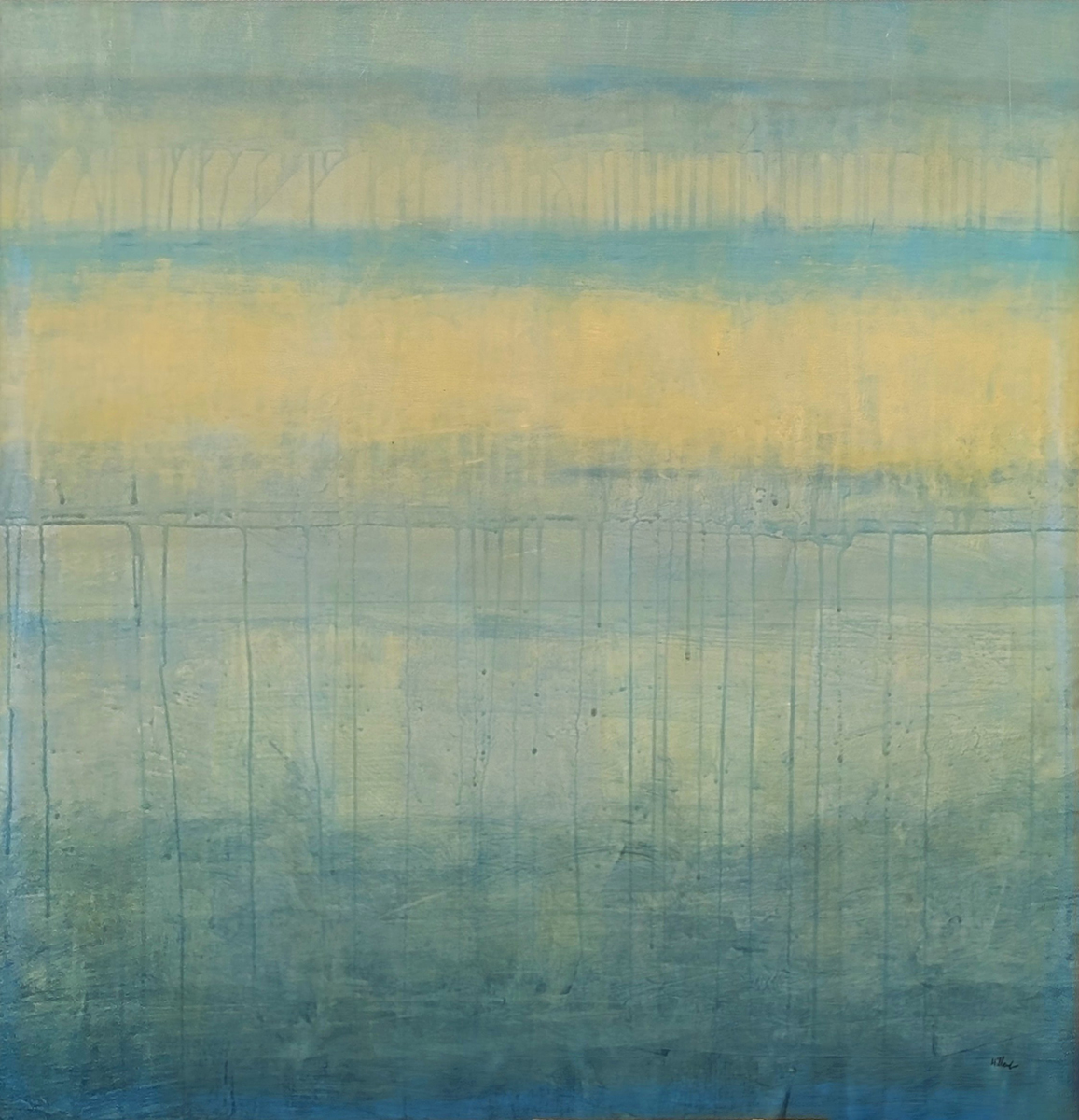 RANDY HIBBERD - GLOW 7 - OIL ON PAPER - 30 X 30