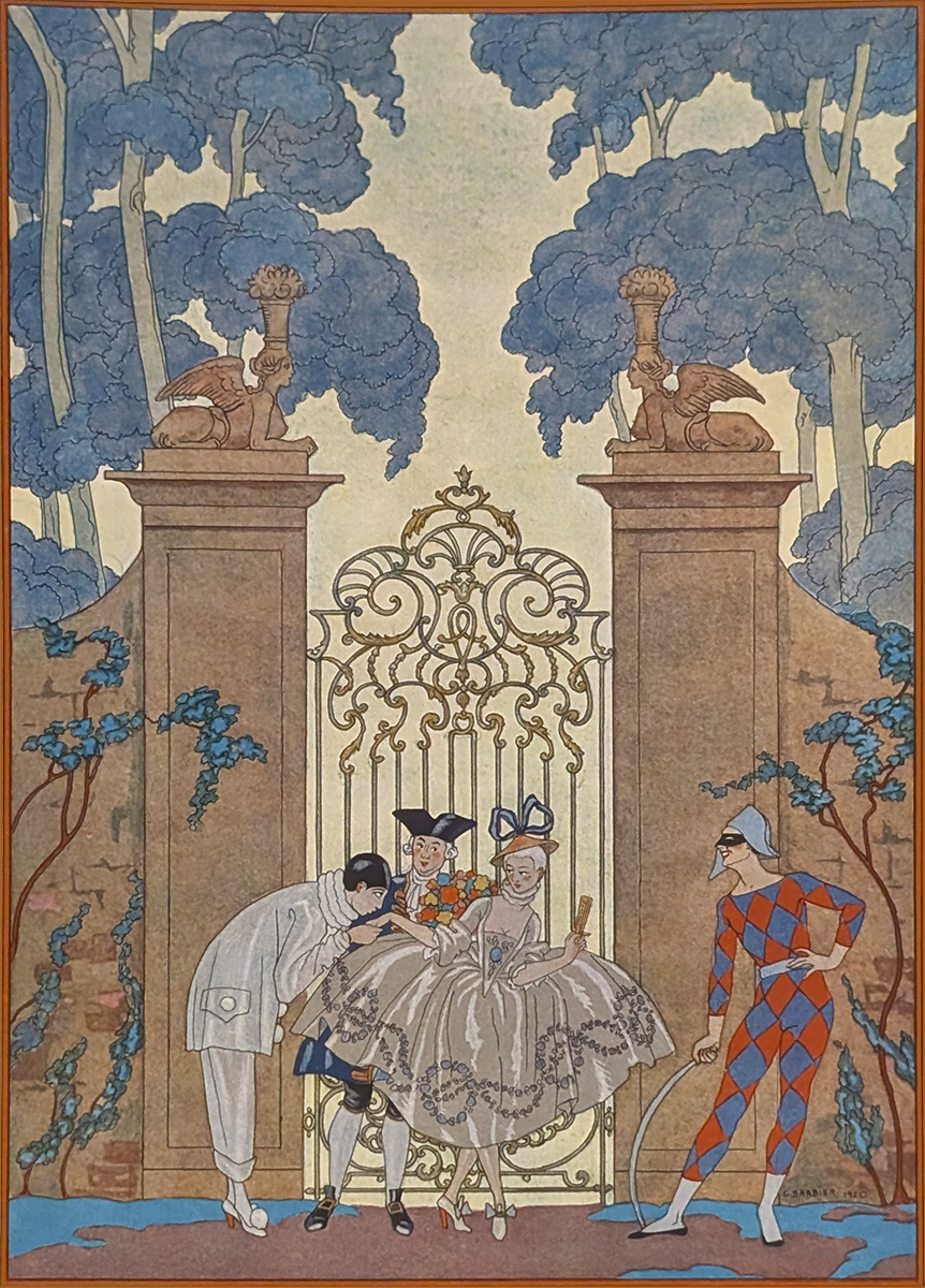 GEORGE BARBIER - COLOMBINE - POCHOIR - 5.5 X 8