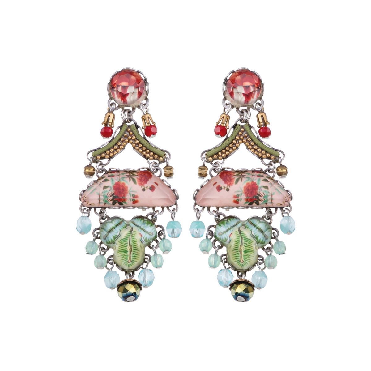 AYALA BAR - FLOWER GARDEN EARRINGS - MIXED MEDIA