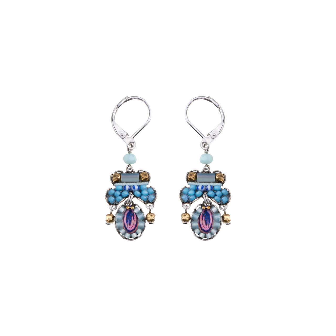 AYALA BAR - BLUE BIRD EARRINGS W/ CLIP - MIXED MEDIA