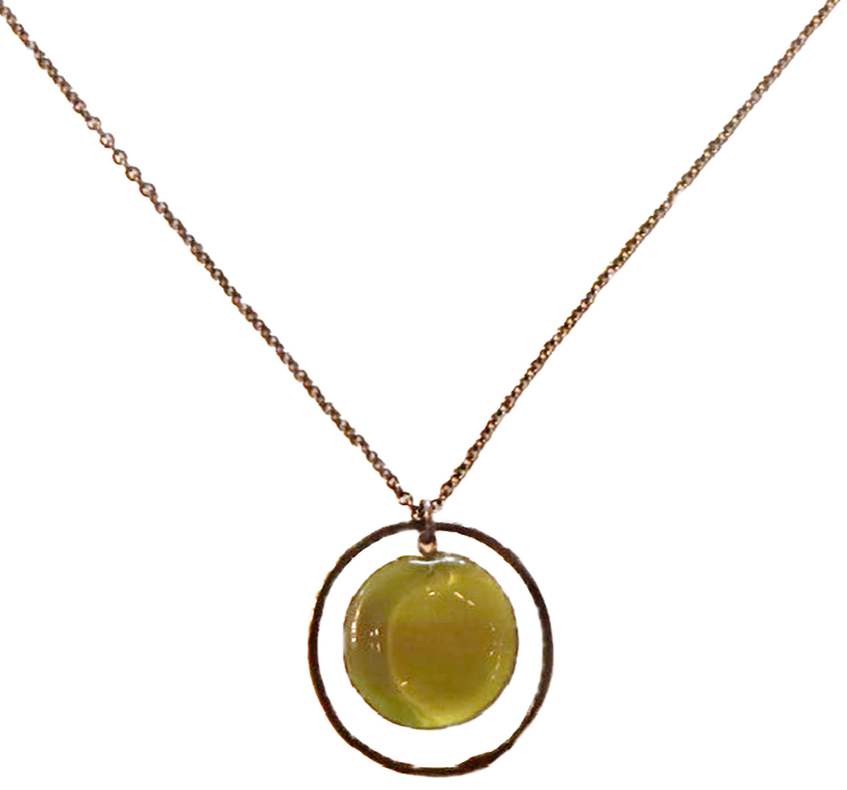 KRISTA BERMEO - PLATO HOOP NECKLACE, CHARTREUSE - GLASS