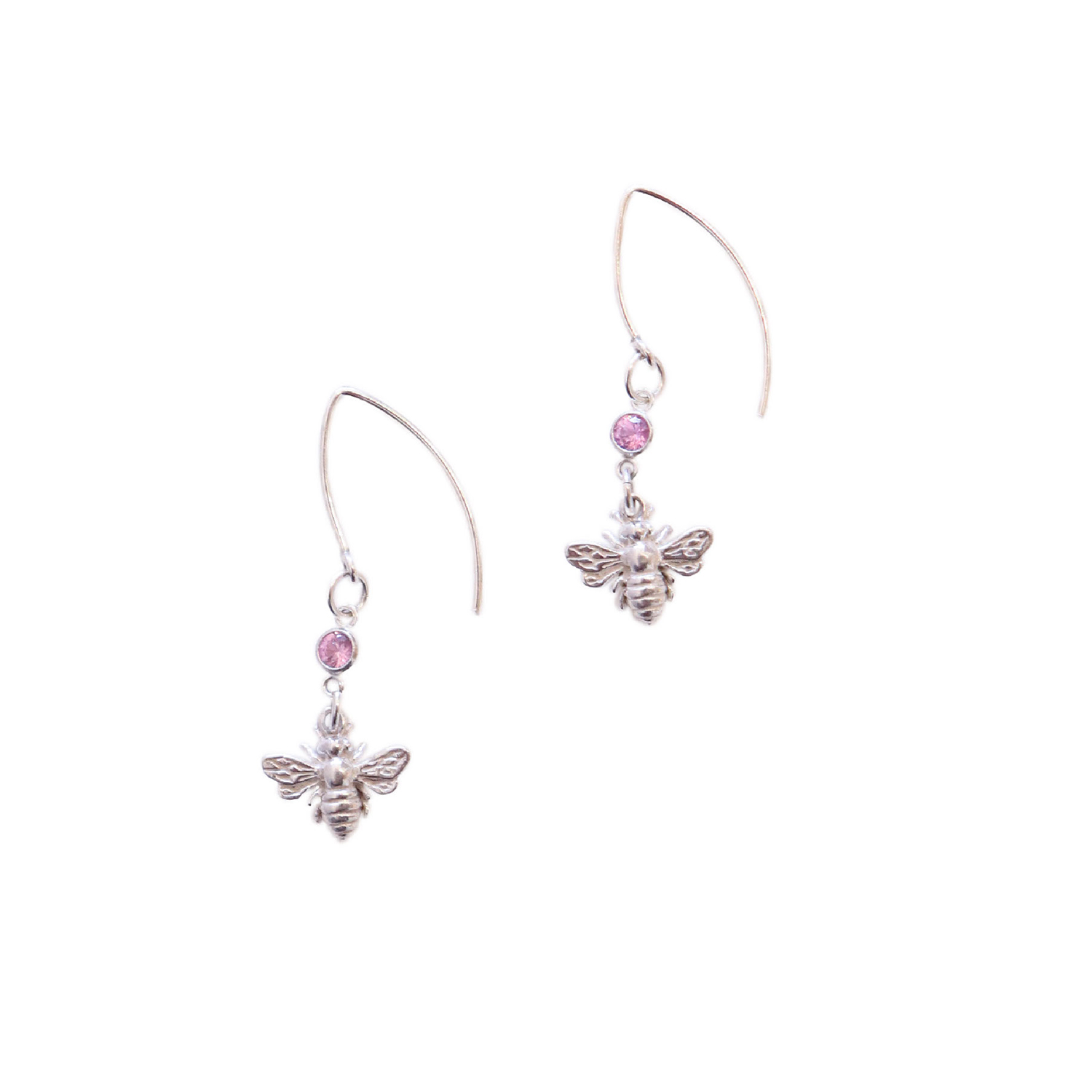 MICHELENE BERKEY - BEE EARRING WITH PINK SAPPHIRE - STERLING