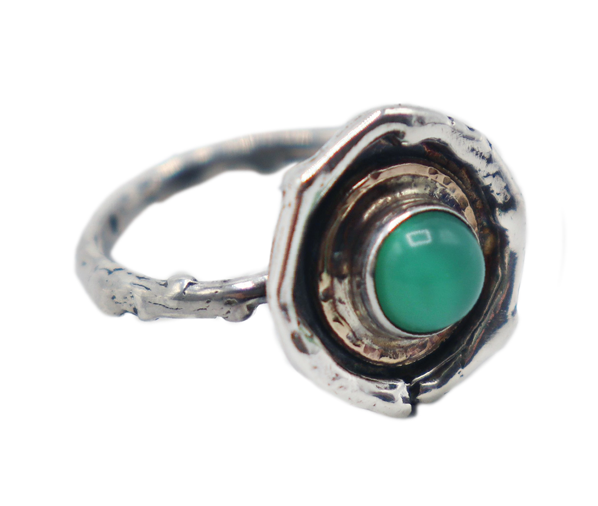 MICHELENE BERKEY - STERLING, 18K & 14K G, CHRYSOPRASE - STERLING & GEMSTONE