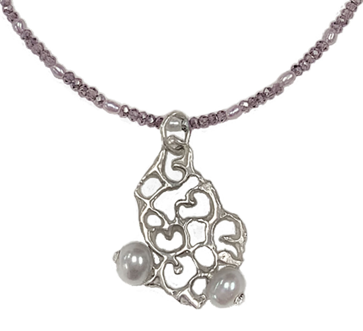 HOURI BORJIAN - SILVER & FRESHWATER PEARL NECKLACE - SILVER & PEARLS