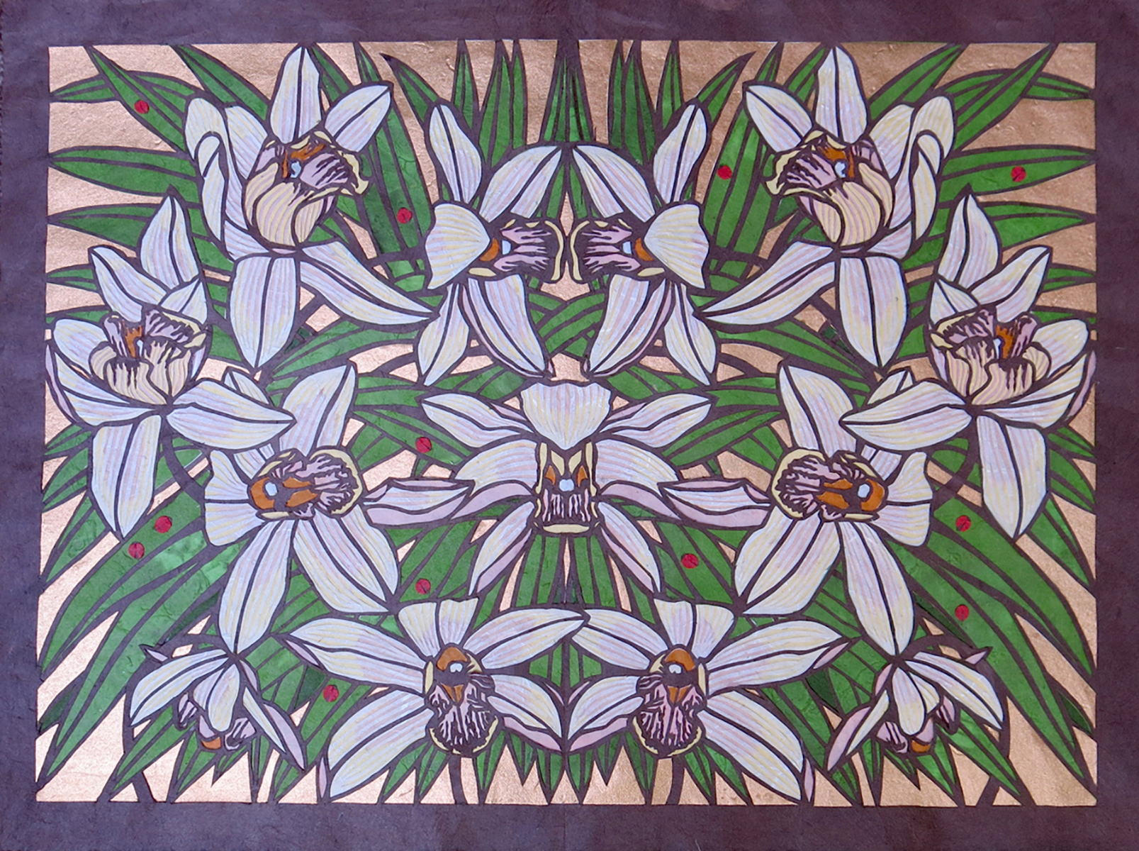 LORRAINE BUBAR - CYMBIDIUM - NATURAL - PAPERCUT - 24 X 18