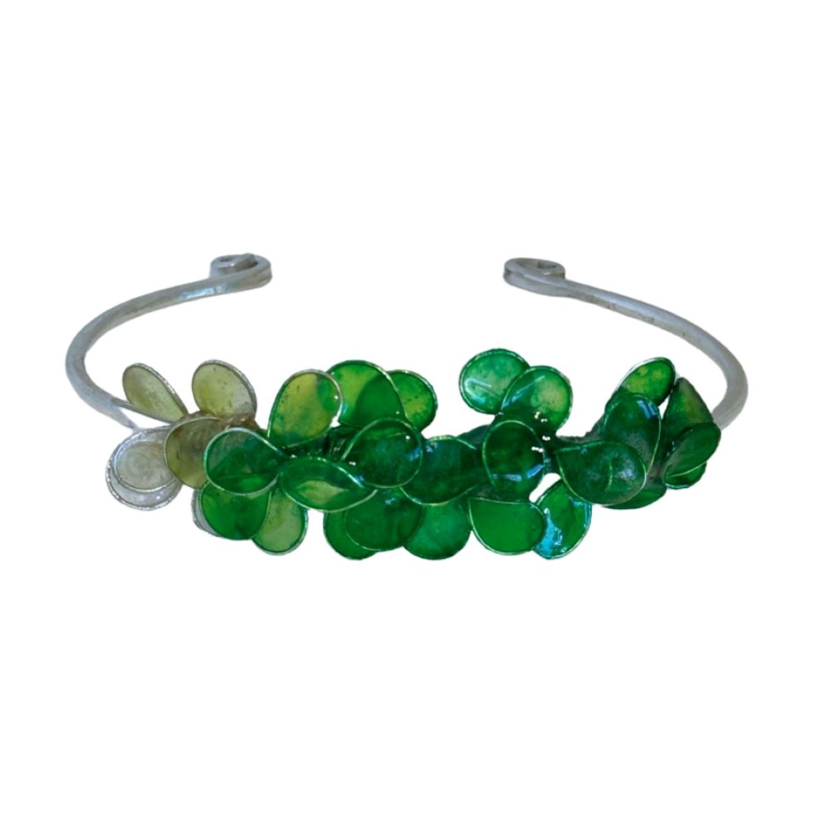 MELANIE BRAUNER - EMERALD LAUREL CUFF - STERLING SILVER