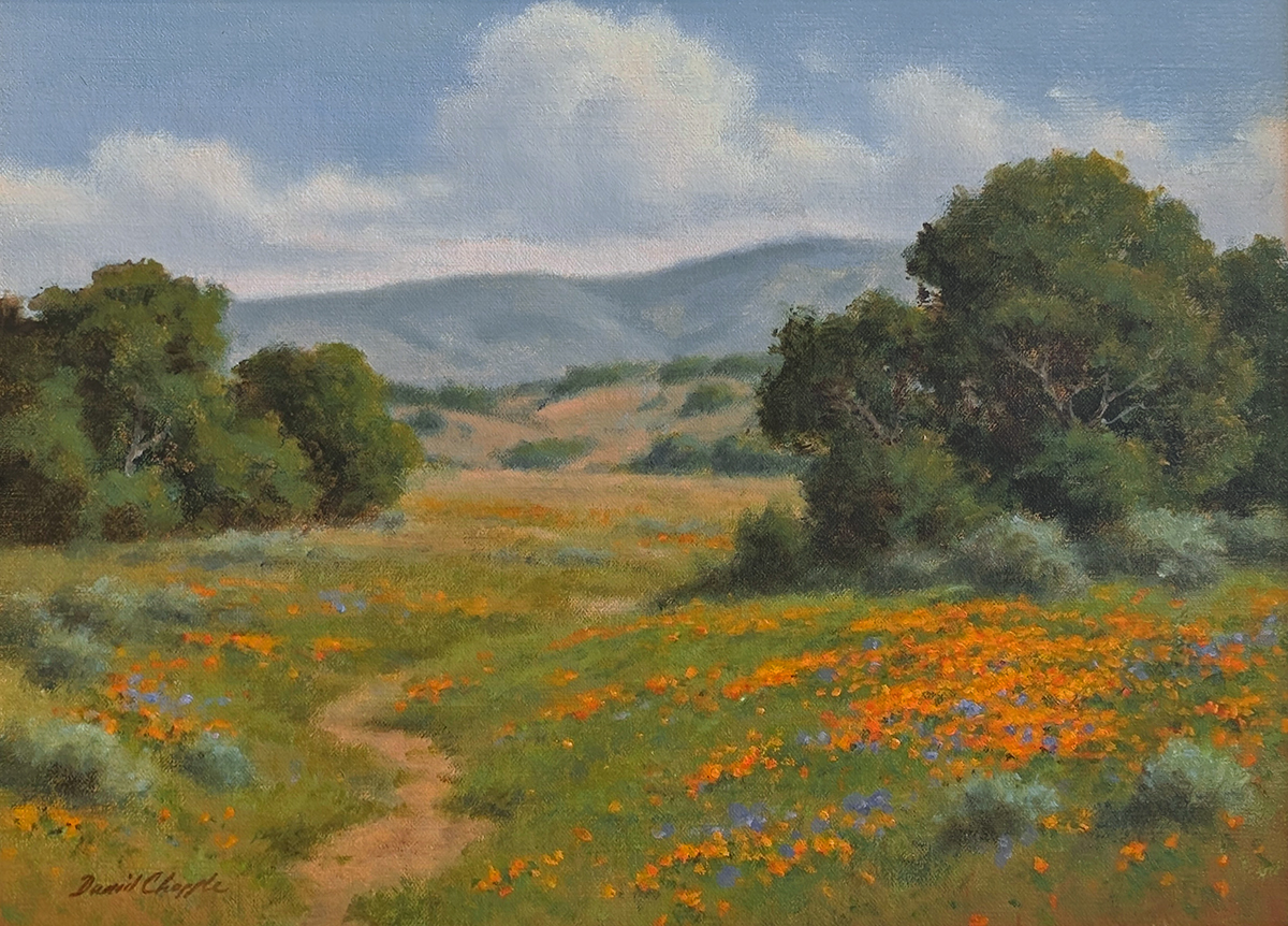DAVE CHAPPLE - VALLEY COLOR - OIL ON BOARD - 12 X 16