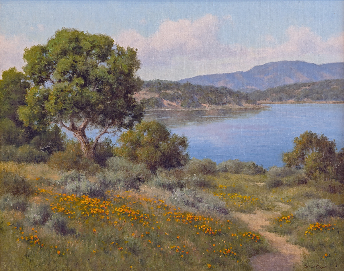 DAVE CHAPPLE - LAKESIDE - OIL ON BOARD - 30 X 24