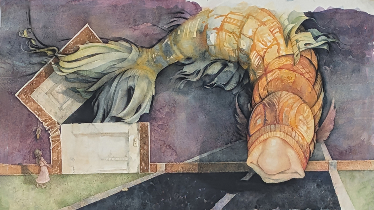 DAVID CHRISTIANA - FISH - WATERCOLOR - 21 X 11