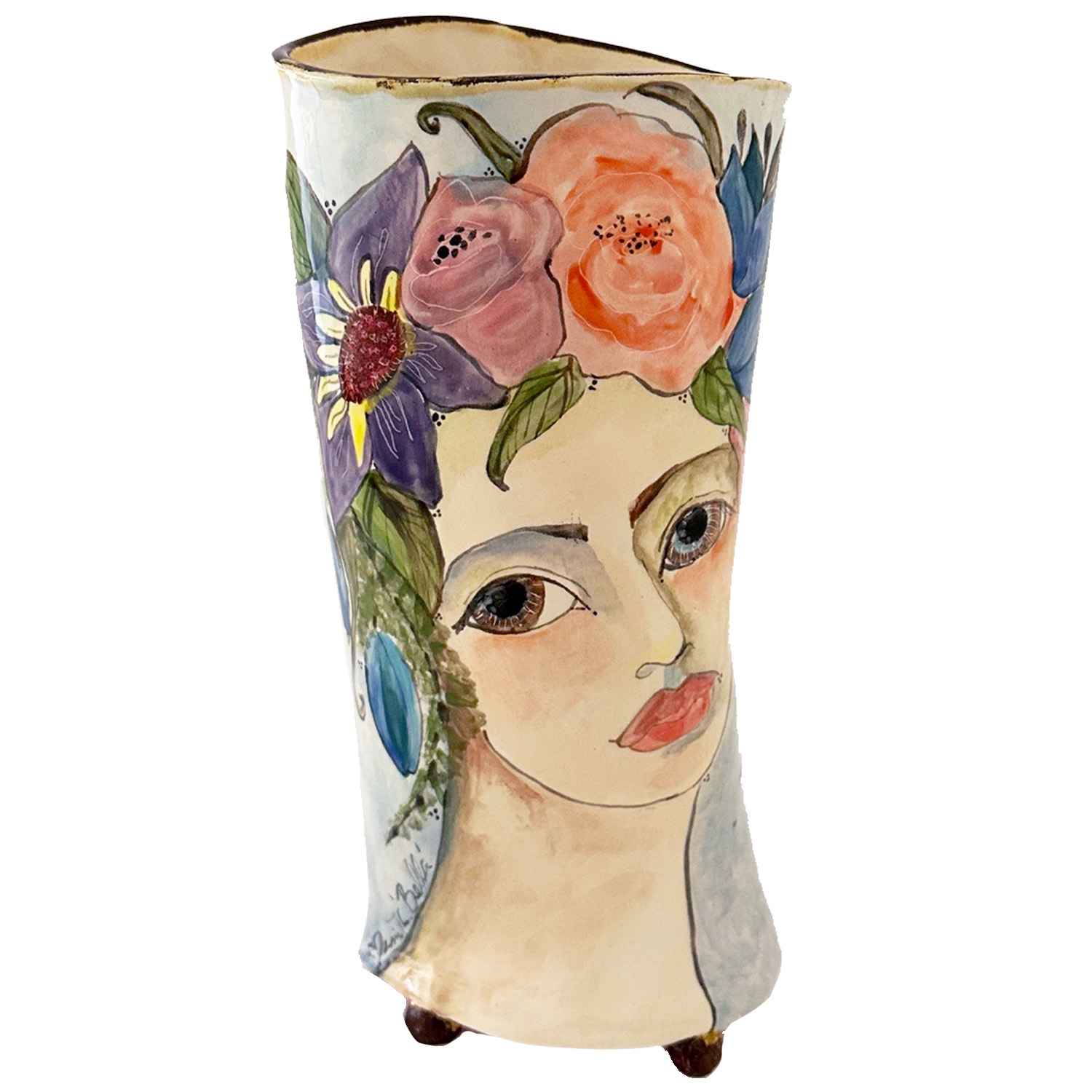 MARIA COUNTS - MIXED BOUQUET VASE - CERAMIC - 5 X 10 X 3.5