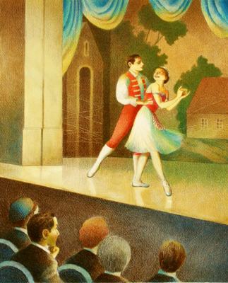 RAUL COLON - ON STAGE IN RED RAUL COLON - ON STAGE IN RED - WATERCOLOR & PENCIL - 12.5 X 16