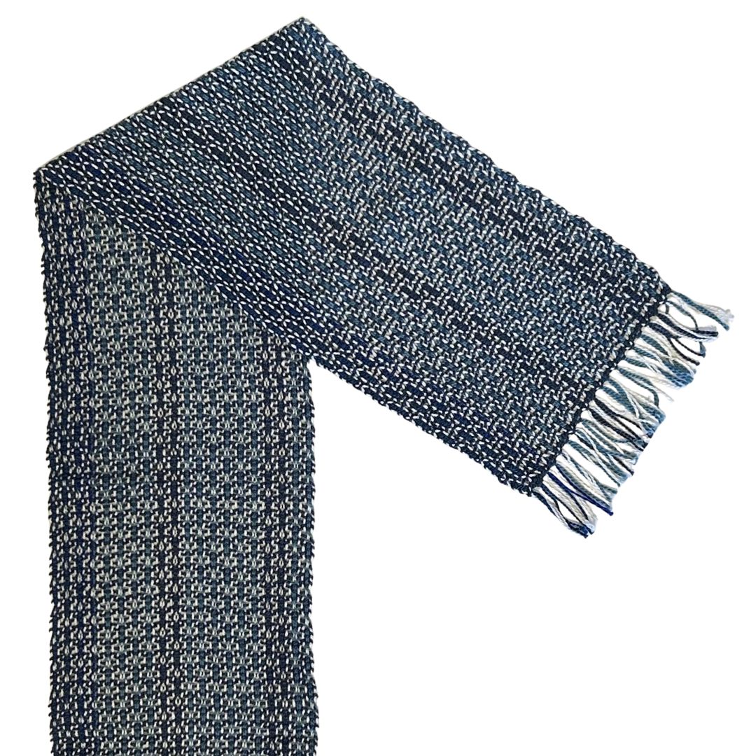 DEANNA DEEDS - LENO SCARF, BLUE SERIES - FIBER