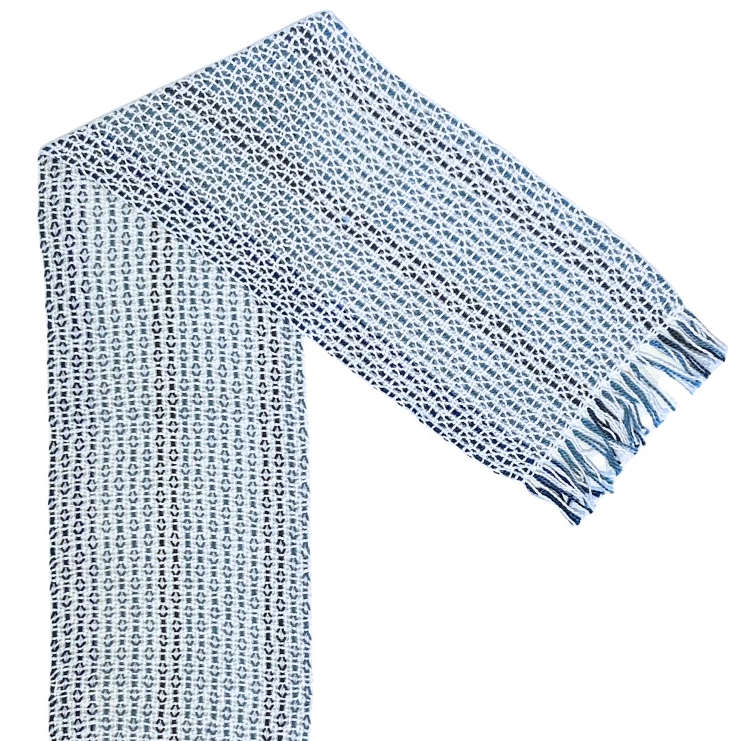 DEANNA DEEDS - LENO SCARF, BLUE SERIES - FIBER