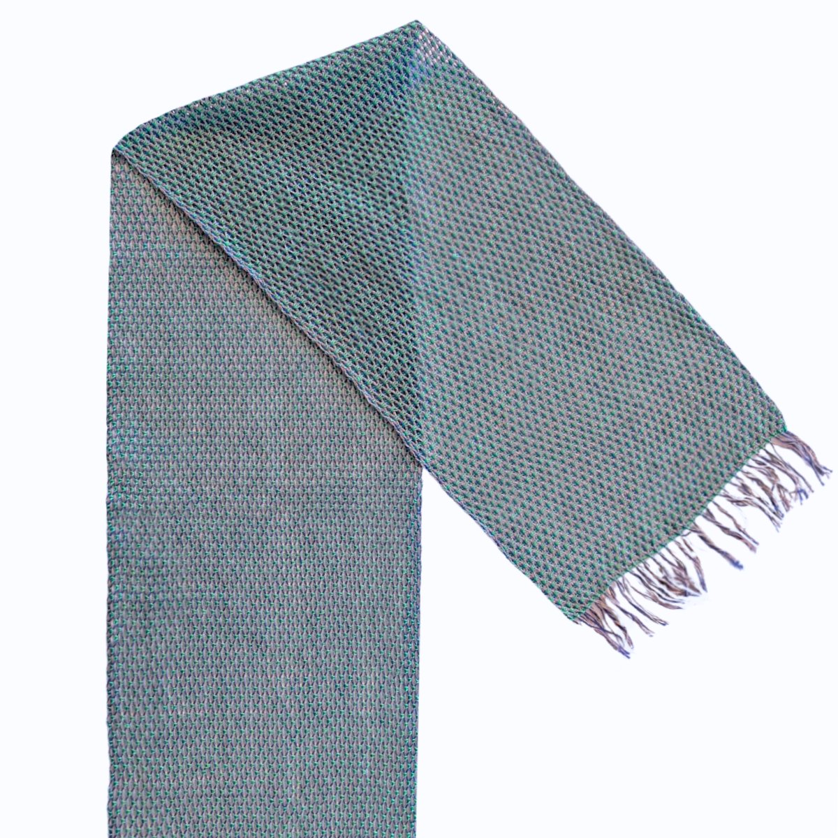 DEANNA DEEDS - BLUE & GREY LENO SCARF - FIBER