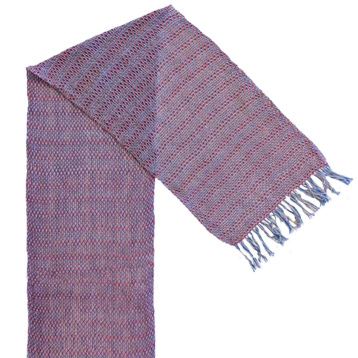 DEANNA DEEDS - LENO SCARF BLUE/RED - FIBER