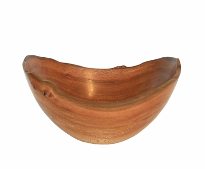 MICHAEL EVANS - MEDIUM SYCAMORE OVAL BOWL W/ NATURAL EDGE - WOOD - 8.5 X 4.5 X 7.75