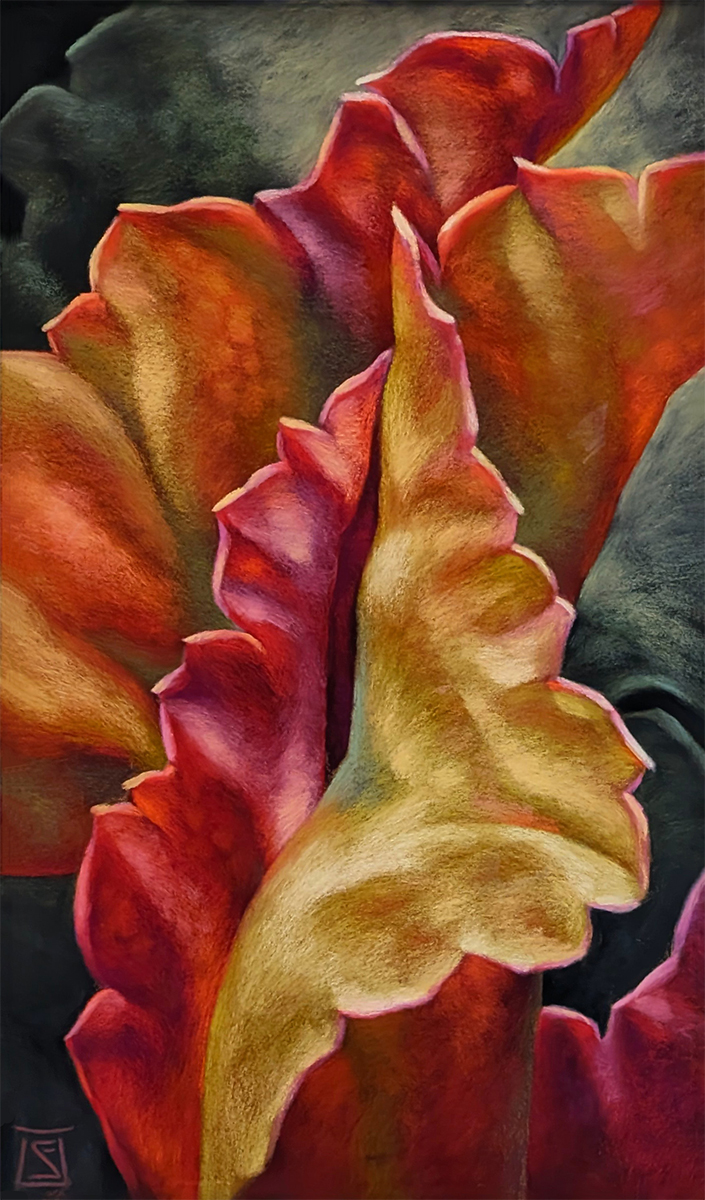 SHEILA EVANS - FLAMENCO FIRE - PASTEL - 17.5 X 30