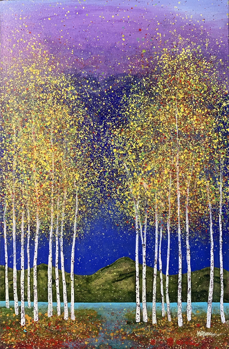 MELISSA GRAVES BROWN - LAKESIDE ASPENS - ACRYLIC ON CANVAS - 24 X 36