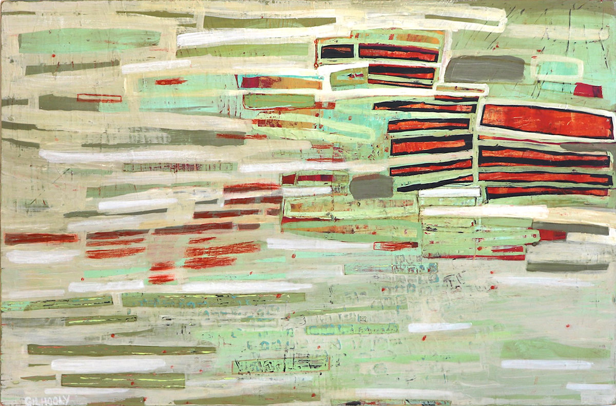 BARBARA GILHOOLY - REVISED LAYERS - MIXED MEDIA ON BOARD - 30 X 20