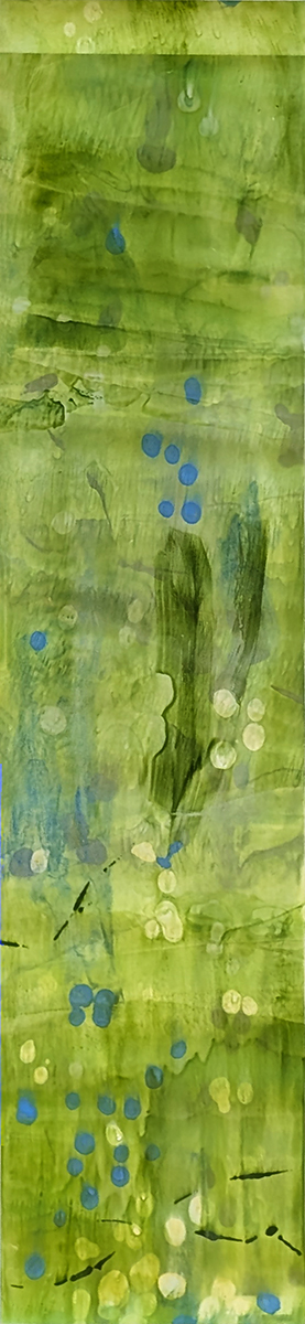 JANE GUTHRIDGE - LIGHT THROUGH BAMBOO SCROLL 2 - ENCAUSTIC - 15 X 66