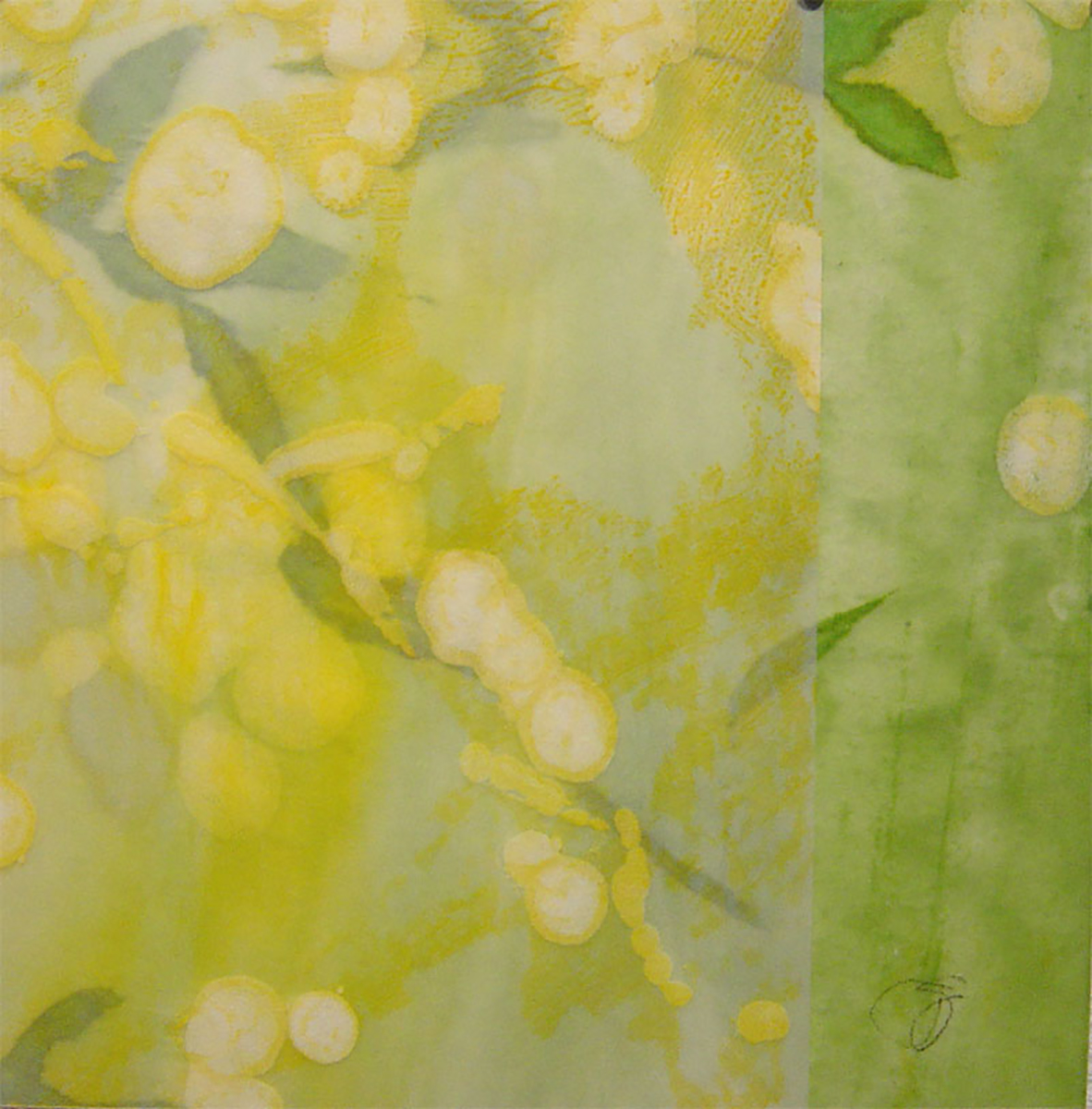 JANE GUTHRIDGE - CALM - ENCAUSTIC ON MULBERRY PAPER - 9.75 x 9.75