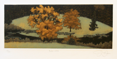 JAMES GROLEAU - BLACK WATER - MEZZOTINT - 12 X 5