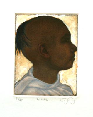 JAMES GROLEAU - AJMER - MEZZOTINT - 3 X 4