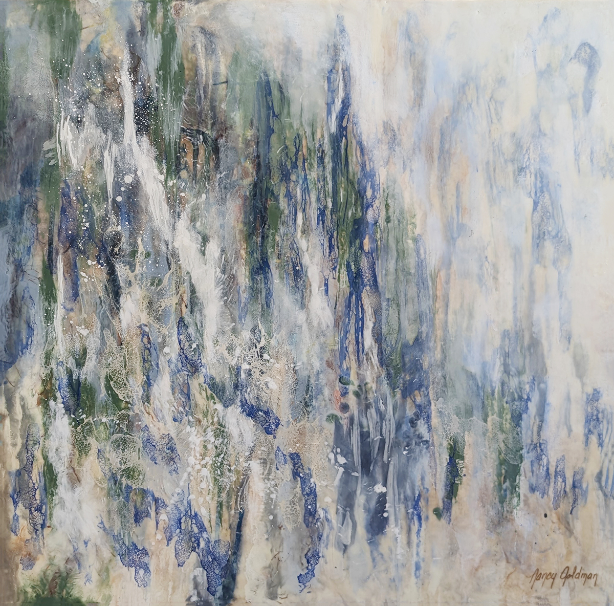 NANCY GOLDMAN - ELEVATE - ENCAUSTIC - 24 x 24