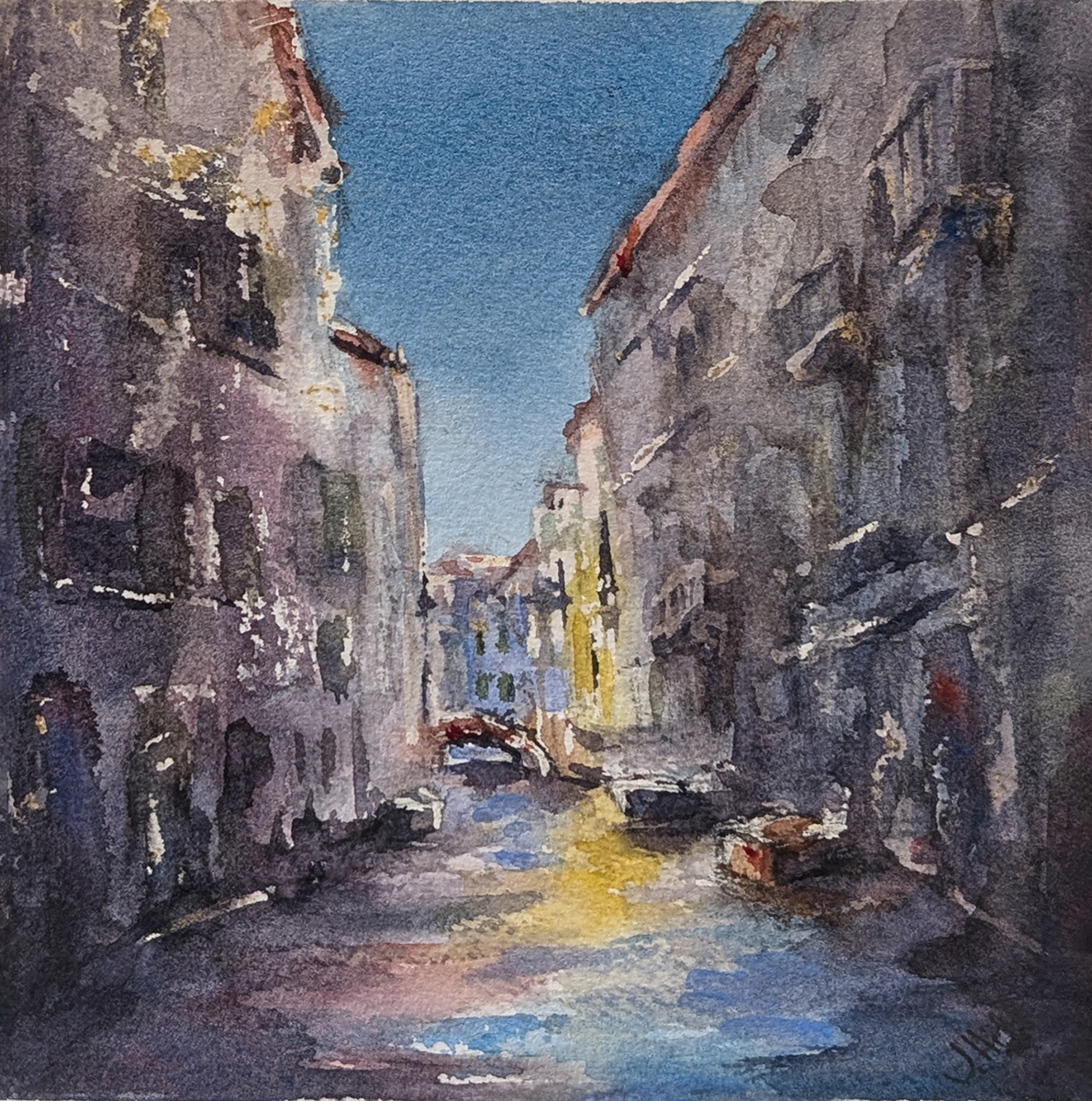 JULIE HILL - VENETIAN COLORS - WATERCOLOR - 6 X 6