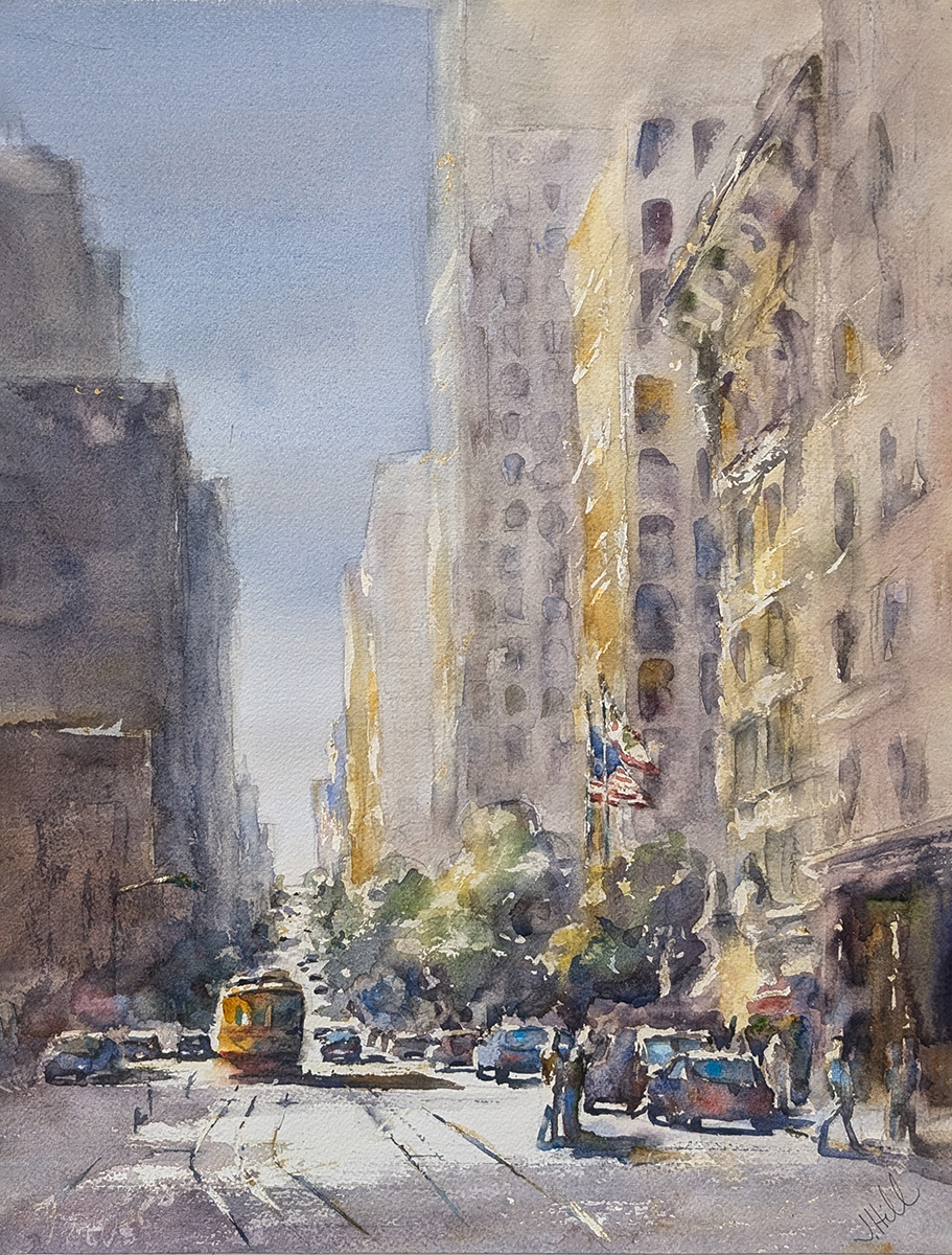 JULIE HILL - SAN FRANCISCO II - WATERCOLOR - 12 X 16