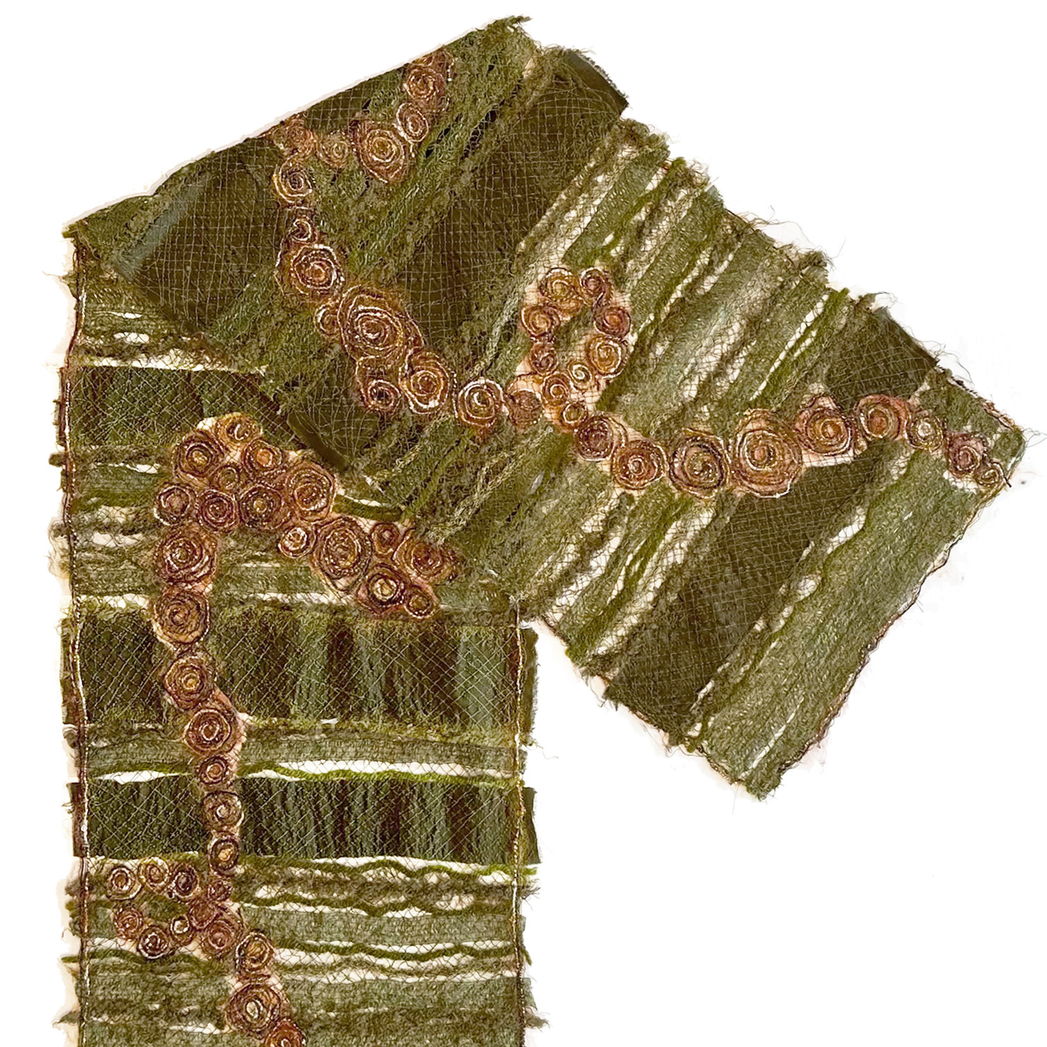 MARY HAMMOND - GREEN PATHWAYS SCARF - FIBER