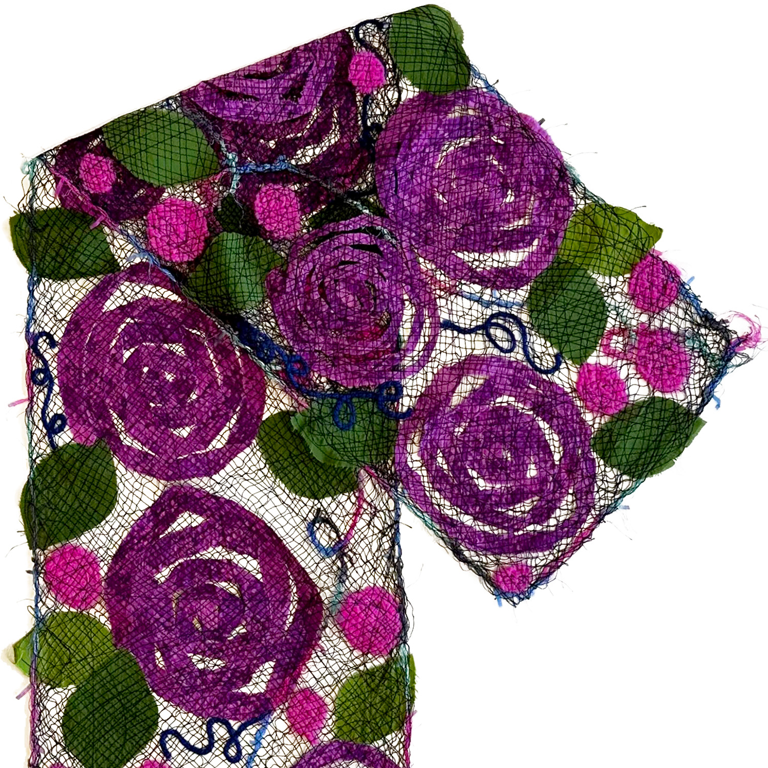 MARY HAMMOND - PURPLE ROSE SCARF - FIBER