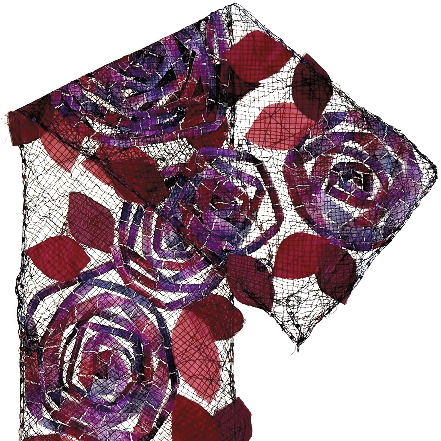 MARY HAMMOND - PURPLE SPARKLE ROSE SCARF - FIBER