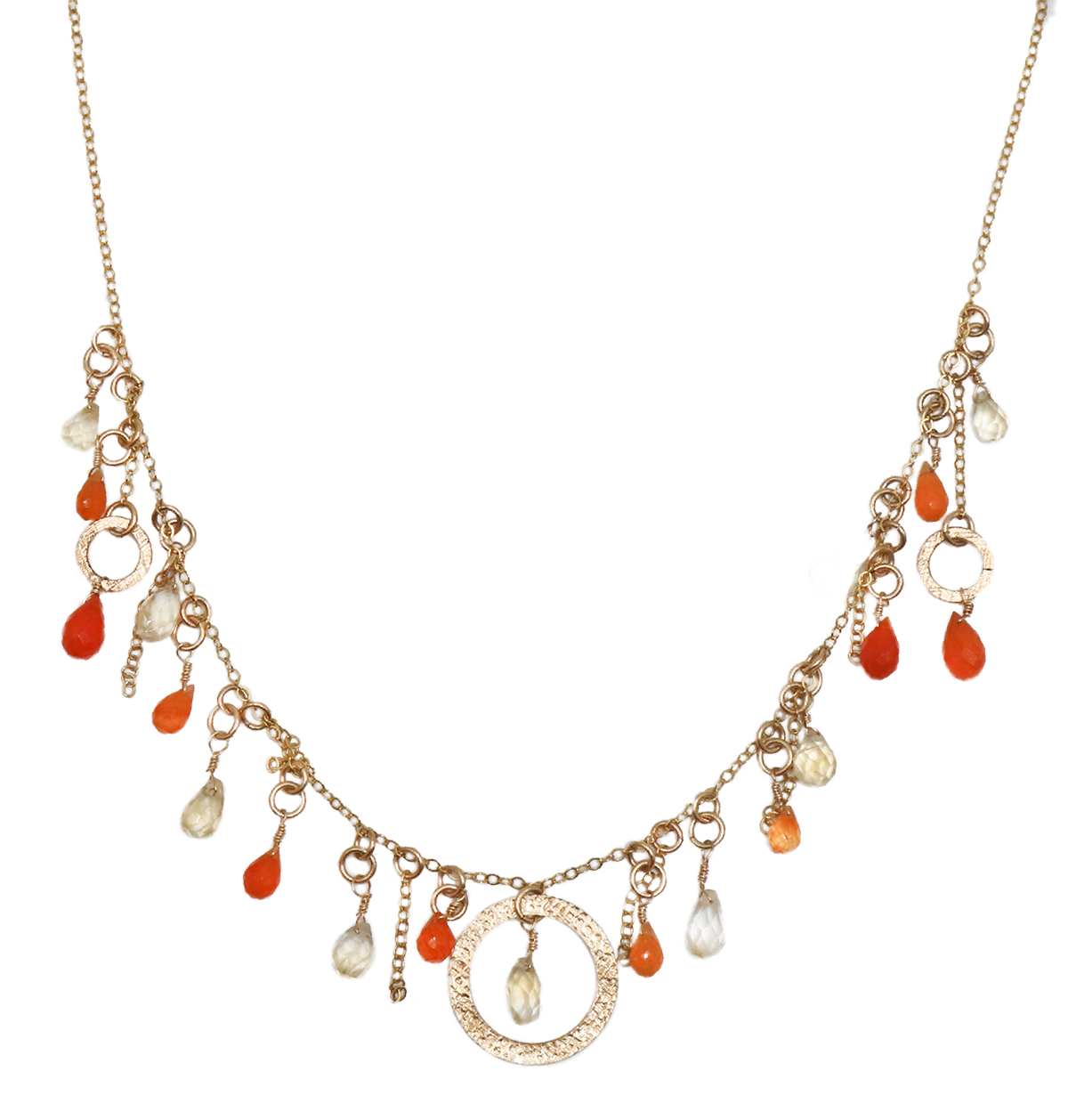 ITHIL METALWORKS - GOLD CITRINE AND CARILION NECKLACE - GOLD & GEMSTONES