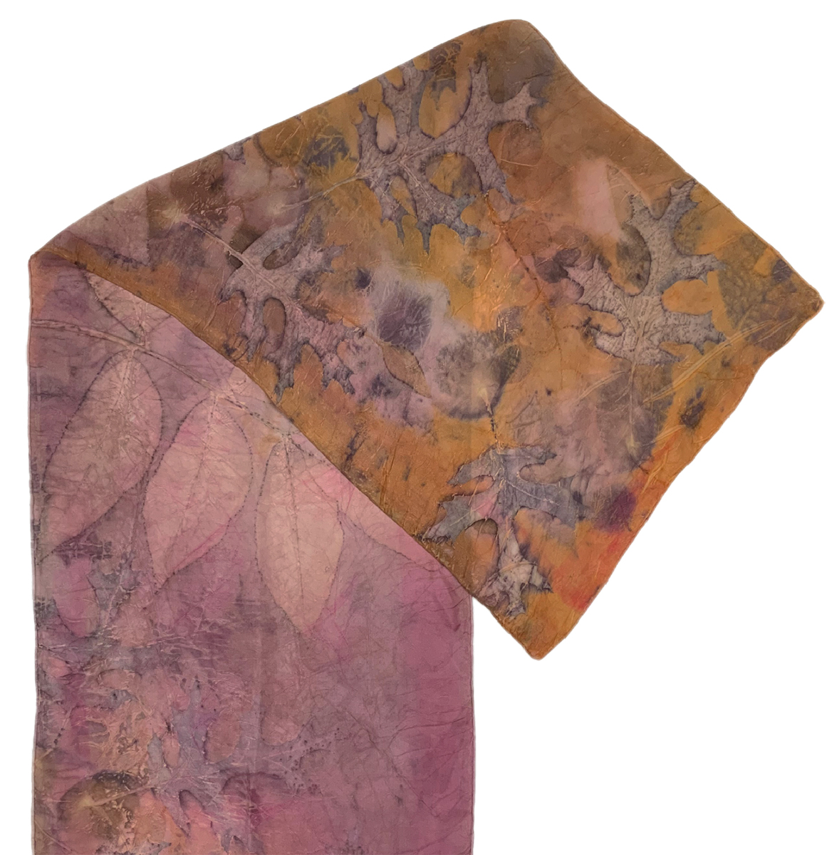 NIKA IVANOFF - PEACH AND MAUVE HABOTAI SILK SCARF - SILK