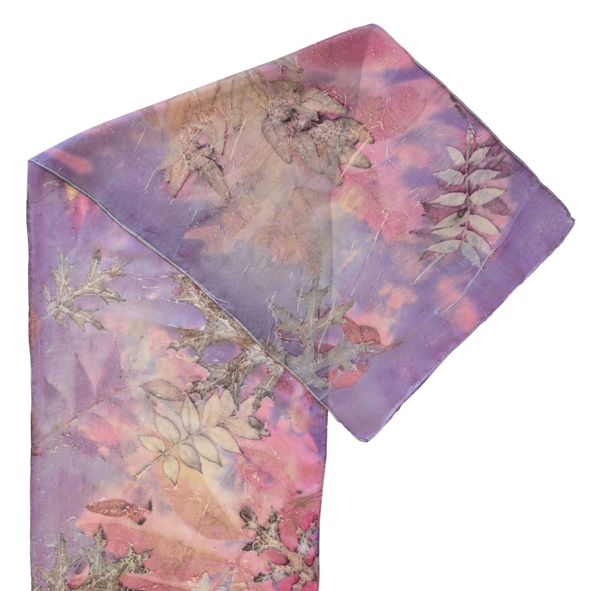 NIKA IVANOFF - DEEP PURPLE & PINK HABOTAI SILK SCARF - SILK
