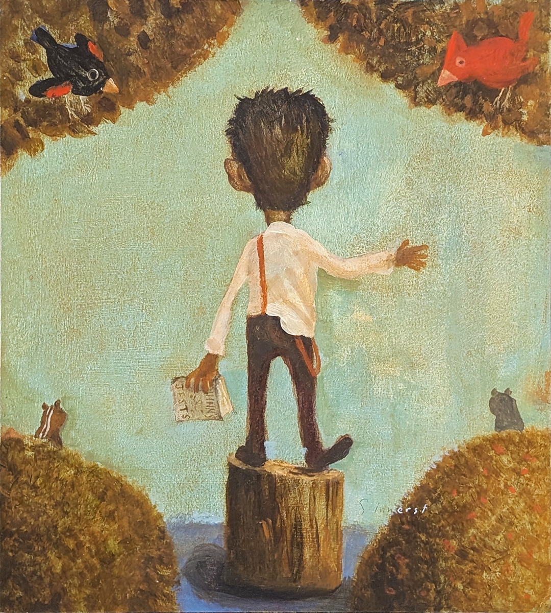 STACY INNERST - STUMP SPEECH - ACRYLIC ON BOARD - 10.25 X 11.5