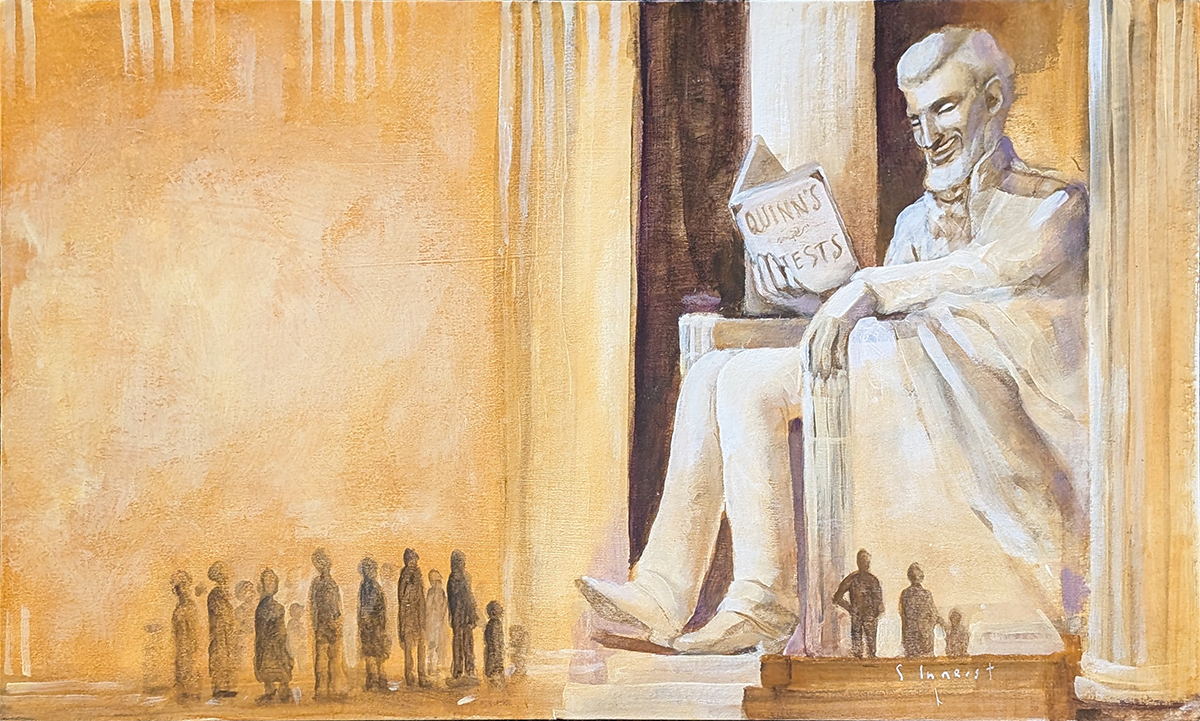 STACY INNERST - LINCOLN MEMORIAL - ACRYLIC ON BOARD - 20 X 12