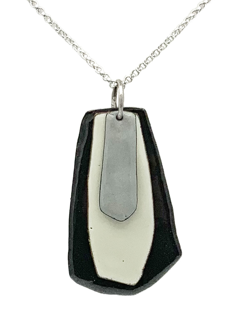 JOANNA CRAFT - ENAMEL & SILVER NECKLACE - STERLING & GEMSTONE