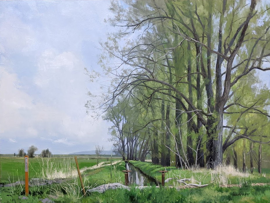 GEOFFREY KRUEGER - SMALL CANAL - OIL ON PANEL - 24 X 18