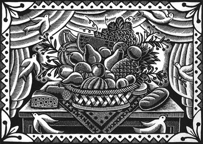 BETH KROMMES - BOUNTY - WOOD ENGRAVING - 7 X 5