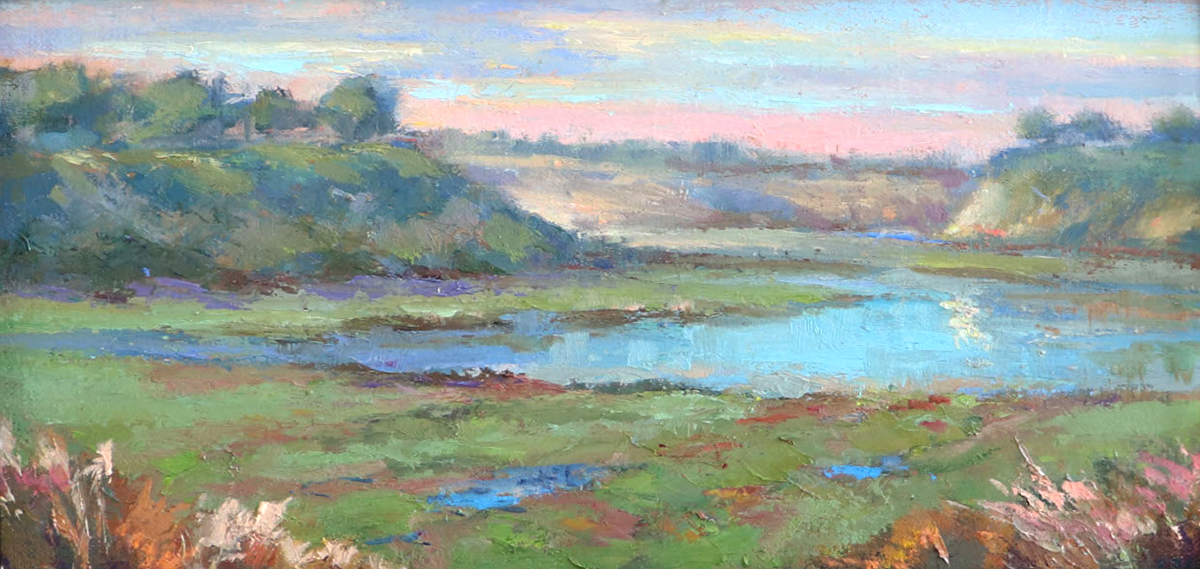 STEVE KELL - BRIGHT DAY - OIL ON BOARD - 12 X 6