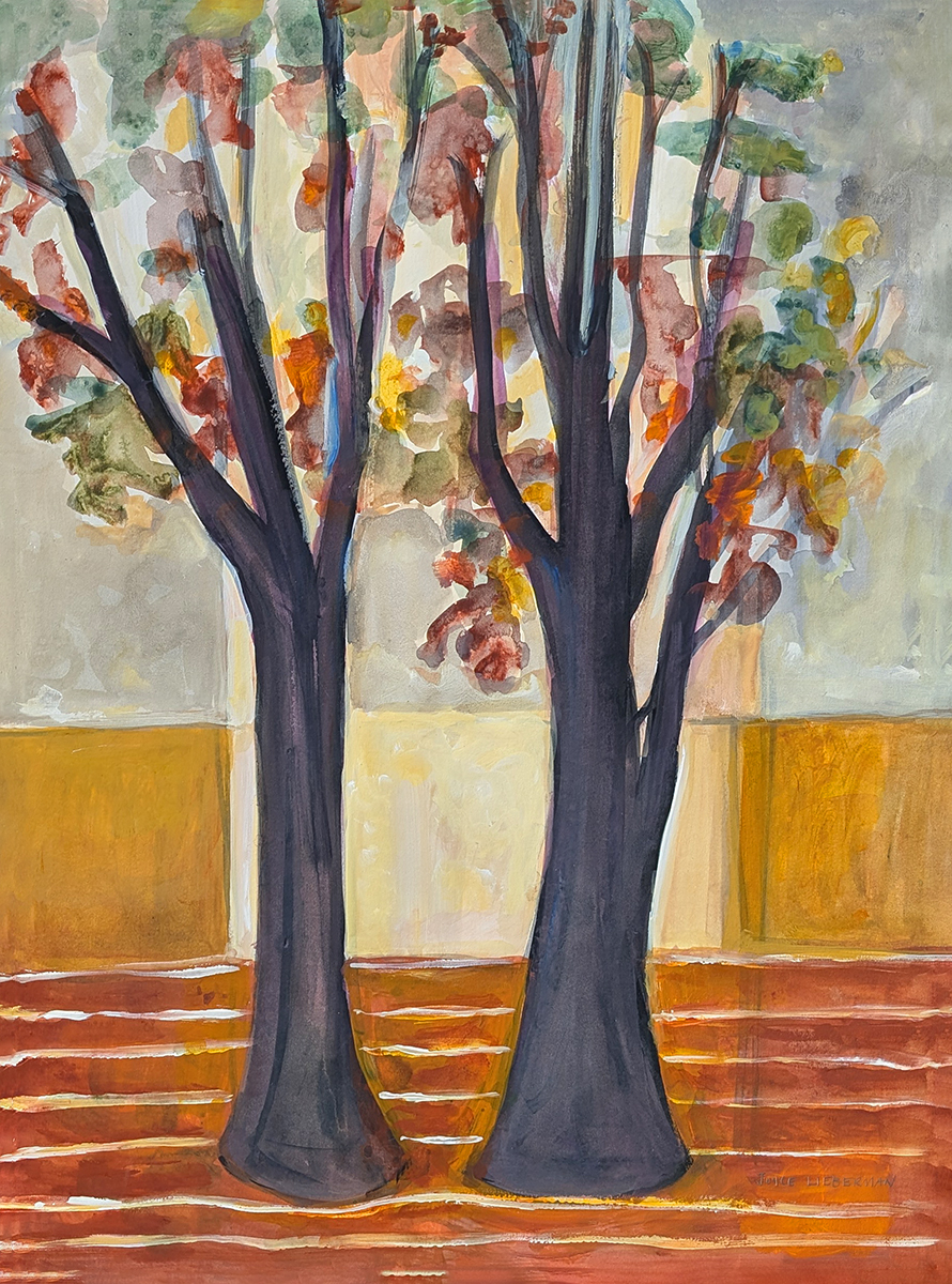 JOYCE LIEBERMAN - SVELT TREES #12 - ACRYLIC ON PAPER - 22 X 30