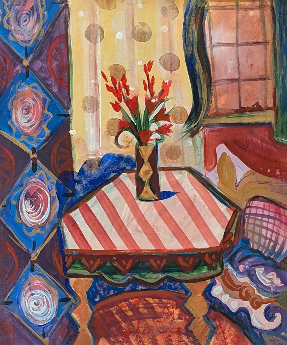 JOYCE LIEBERMAN - FIESTA: NATIONAL PRIDE - ACRYLIC ON PAPER - 15 X 18