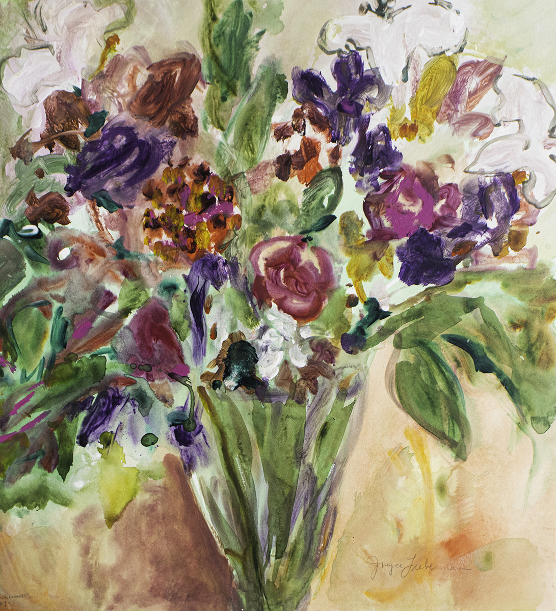 JOYCE LIEBERMAN - AUGUST FLOWERS #7 - ACRYLIC ON PAPER - 22 X 24