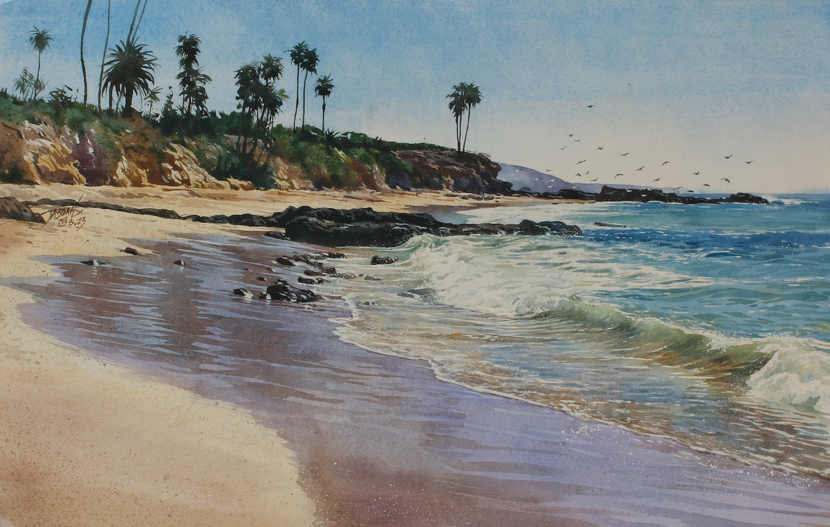 JASON LI - LOWTIDE LAGUNA II - WATERCOLOR - 22 X 14